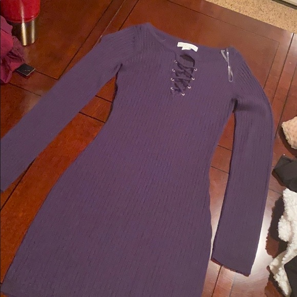 Plum sweater dress - Picture 2 of 5